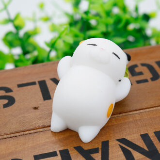 1 Pcs Vinger Speelgoed Squishy Mini Kawaii Squeeze Stretchy Dier Healing Stress Wit Grijs Kat Dieren Anti-Stress Hand speelgoed Xdd