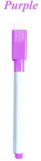 1 Pcs Water Kleur Pennen Magnetische Whiteboard Droog Vegen Fine Nib Met Gratis Gum Rubber Borstel Koelkast Magneten White Board marker Pen Paars