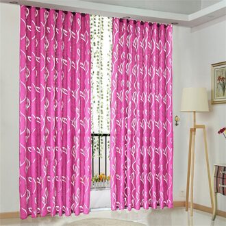1 Pcs Wijnstokken Bladeren Tulle Deur Gordijn Drape Panel Sheer Sjaal Valletjes Woonkamer Decoratie Rideau # heet roze