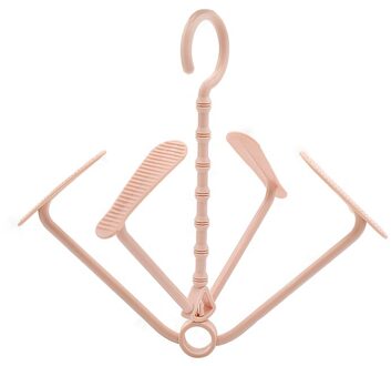 1 Pcs Winddicht Hanger Voor Schoenen-Kleur Plastic Schoenen Rek met 4 Haken Kan Hangt 2 Paar Schoenen -huishoudelijke Schoonmaakproducten Roze