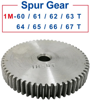 1 Piece spur Gear 1M60/61/62/63/64/65/66/67T rough Hole 8mm gear wheel 45#carbon steel Material motor gear Total Height 10mm