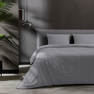 1+1 Gratis Dekbedovertrek Katoen Flanel - Uni - Lichtgrijs - Lits-Jumeaux (240x220 Cm) - Grijs Flanel - Effen - Fresh And Co - Dekbed-Discounter.nl