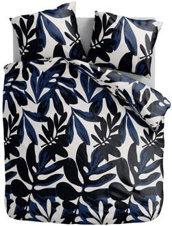 1+1 Gratis Dekbedovertrek Painted Leafs - Lits-Jumeaux (240x220 Cm) - Blauw Microvezel - Natuur - Zydante - Dekbed-Discounter.nl