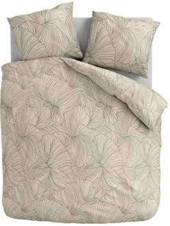 1+1 Gratis Dekbedovertrek Petal Lines - Lits-Jumeaux (240x220 Cm) - Beige Microvezel - Patroon - Zydante - Dekbed-Discounter.nl