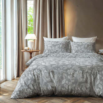 1+1 Gratis Dekbedovertrek Silver Sense - Tweepersoons (200x200 Cm) - Zilver Microvezel - Bloemen - Zydante - Dekbed-Discounter.nl