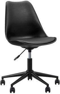 1+1 Gratis Leen Bakker - Bureaustoel Senja - Kunststof - Metaal - Metaal/Kunststof - Zwart - 65x65x87.5 Cm