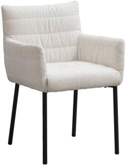 1+1 Gratis Leen Bakker - Eetkamerstoel Mees - Stof - Crème - 60.5x62x86.5 Cm