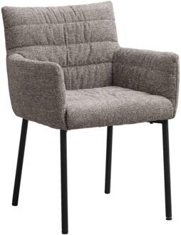 1+1 Gratis Leen Bakker - Eetkamerstoel Mees - Stof - Taupe - 60.5x62x86.5 Cm
