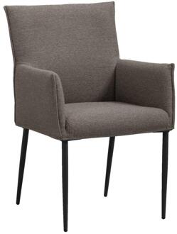 1+1 Gratis Leen Bakker - Eetkamerstoel Teun - Stof - Taupe - 58.5x64x91.5 Cm