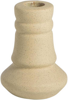 1+1 Gratis Leen Bakker - Kandelaar Malmo Licht Bruin - 10xØ7 Cm - Keramiek - Bruin#Crème