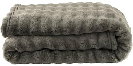 1+1 Gratis Leen Bakker - Plaid Brylin - 130x170 Cm - Polyester - Groen