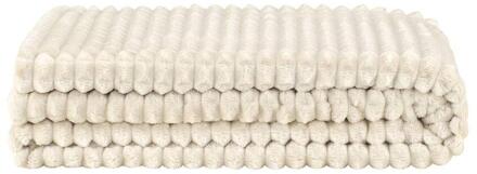 1+1 Gratis Leen Bakker - Plaid Kyra - 130x170 Cm - Polyester/Fleece - Beige