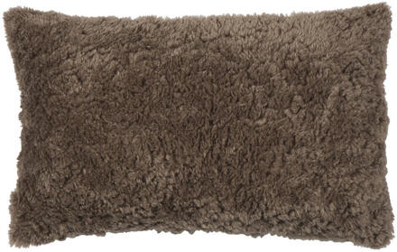 1+1 Gratis Leen Bakker - Sierkussen Brett - 30x50 Cm - Polyester - Taupe