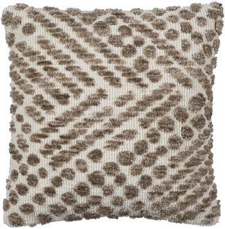 1+1 Gratis Leen Bakker - Sierkussen Damian - 45x45 Cm - Polyester - Taupe