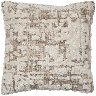 1+1 Gratis Leen Bakker - Sierkussen Dayen - 45x45 Cm - Polyester - Crème