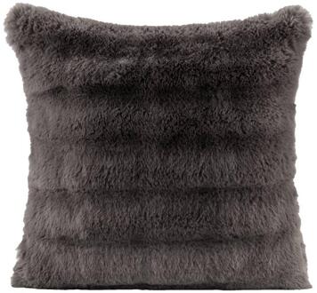 1+1 Gratis Leen Bakker - Sierkussen Donnie - Antraciet - 45x45 Cm - Polyester - Grijs - 10x45x45 Cm