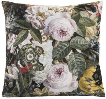 1+1 Gratis Leen Bakker - Sierkussen Elna - Antraciet/geel - 45x45 Cm - Polyester - Grijs