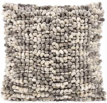 1+1 Gratis Leen Bakker - Sierkussen Iep - Grijs/zand - 45x45 Cm - Polyester/Katoen - Grijs#Beige