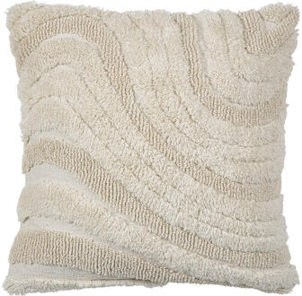 1+1 Gratis Leen Bakker - Sierkussen Josie - 45x45 Cm - Katoen - Crème