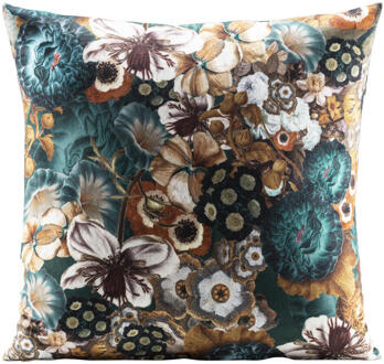 1+1 Gratis Leen Bakker - Sierkussen Lois - Petrol - 45x45 Cm - Polyester - Blauw