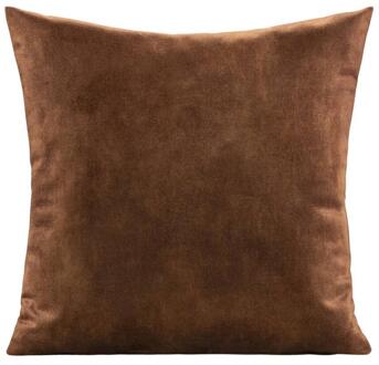 1+1 Gratis Leen Bakker - Sierkussen Mathis - Cognac - 45x45 Cm - Polyester/Velvet - Bruin - 10x45x45 Cm