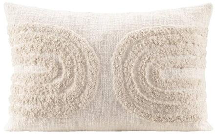 1+1 Gratis Leen Bakker - Sierkussen Mels - Off-white - 40x60 Cm - Polyester - Wit
