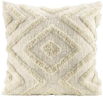 1+1 Gratis Leen Bakker - Sierkussen Sef - Off-white - 45x45 Cm - Polyester/Katoen - Wit