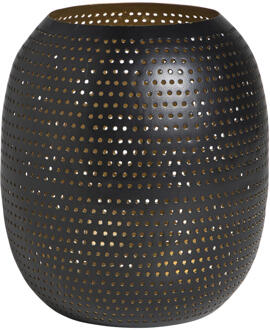 1+1 Gratis Leen Bakker - Theelichthouder Noelle - 18xØ16 Cm - Metaal - Zwart