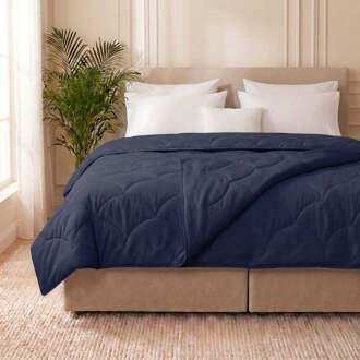 1+1 Gratis Wasbaar Easy Dekbed Zonder Overtrek - Zonder Overtrek - 4 Seizoenen - Navy - Dekbed-Discounter.nl Blauw - 200 x 200 cm