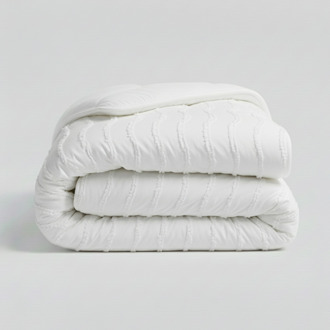 1+1 Gratis Wasbaar Easy Dekbed Zonder Overtrek - Zonder Overtrek - Japandi Waves - Wit - Dekbed-Discounter.nl - 240 x 200 cm