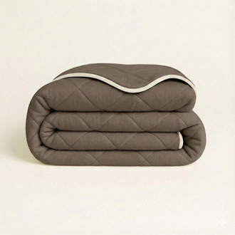 1+1 Gratis Wasbaar Easy Dekbed Zonder Overtrek - Zonder Overtrek - Luxury Velvet - Taupe - Dekbed-Discounter.nl - 200 x 220 cm