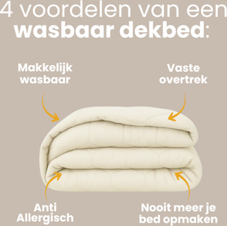 1+1 Gratis Wasbaar Easy Dekbed Zonder Overtrek - Zonder Overtrek - Off White - Dekbed-Discounter.nl - 140 x 200 cm