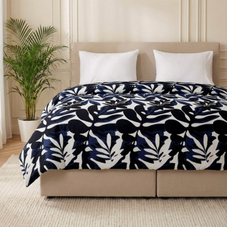 1+1 Gratis Wasbaar Easy Dekbed Zonder Overtrek - Zonder Overtrek - Painted Leafs - Dekbed-Discounter.nl Blauw - 240 x 200 cm