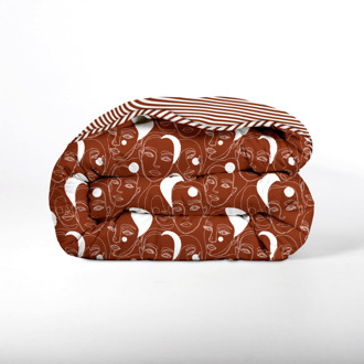 1+1 Gratis Wasbaar Easy Dekbed Zonder Overtrek - Zonder Overtrek - Red Faces - Dekbed-Discounter.nl Rood - 200 x 200 cm