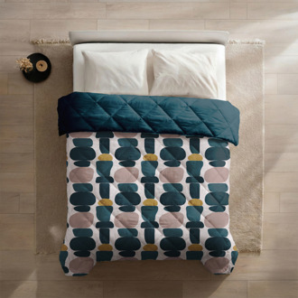 1+1 Gratis Wasbaar Easy Dekbed Zonder Overtrek - Zonder Overtrek - Stacking Stones - Dekbed-Discounter.nl Blauw - 240 x 200 cm