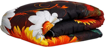 1+1 Gratis Wasbaar Easy Dekbed Zonder Overtrek - Zonder Overtrek Zelesta Summer Flower - Exclusief Kussensloop - 140x200 Cm (Eenpersoons) - Zelesta 300 Gram - Dekbed-Discounter.nl Zwart - 140 x 200 cm