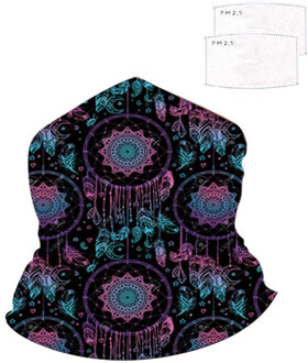 1 + 2 Stuks Multifunctionele Hoofd Sjaal Hals Cover Met Veiligheid Filter Magic Sjaals Gezicht Kids Hoofdband Bandana Print Sjaal vrouwen