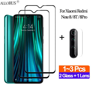 1+2Pcs Full Cover película,Glass redmi-note-8pro Back Armor Glass redmi 8 pro xiaomi note8 t mi9 lite Clear Camera Film redmi 8t
