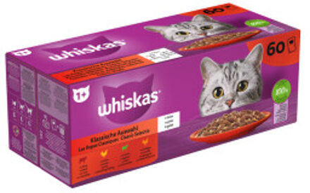 1+ Classic Selectie in gelei multipack natvoer kat maaltijdzakjes 1 verpakking (60 x 85 g)