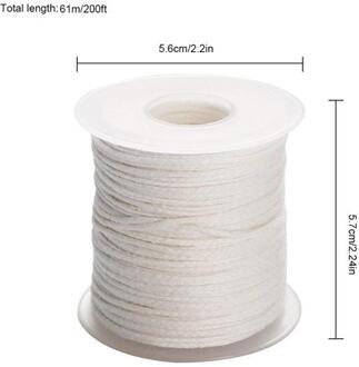 1 Roll 200 Voeten 61M Witte Kaars Lont Katoenen Kaars Geweven Lont Voor Kaars Diy En Kaarsen Maken