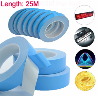 1 Roll 3/5/8/10/12/15/18/20mm Width Double Sided Tape Chip Heat Thermal Conductive Adhesive Tape for PCB CPU Heat Sink Radiating