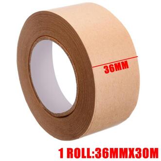 1 Roll 30M Gegomd Kraftpapier Tape Gebundeld Zelfklevend Papier Tapes Verzegeld Water Activated Schilderen Sticker Voor Verpakking Tool 36mmx30m