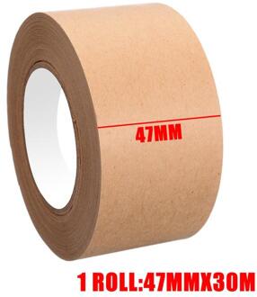 1 Roll 30M Gegomd Kraftpapier Tape Gebundeld Zelfklevend Papier Tapes Verzegeld Water Activated Schilderen Sticker Voor Verpakking Tool 47mmx30m