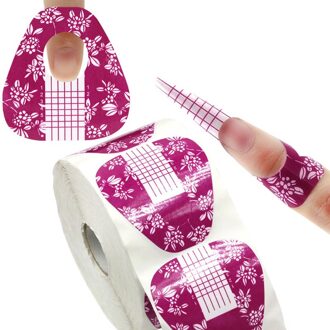 1 Roll 500 stks Bloem Hoefijzervorm Nail Uitbreiding Vorm Arylic UV Gel Nail Art Gereedschap Nagels Formulieren