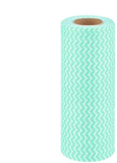 1 Roll 50Pcs Niet-geweven Stof Wassen Schoonmaakdoekje Handdoeken Doekjes Keuken Handdoek Wegwerp Gestreepte Praktische Wassen Gerechten rags groen