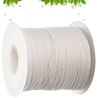 1 Roll 61 Meter Pre Gewaxt Wieken Kaars Maken Materiaal Diy Katoen 18 Strengen Gevlochten Kaarsenlont Spool Voor Diy kaars (Wit)