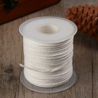 1 Roll 61 Meter Pre Gewaxt Wieken Kaars Maken Materiaal Diy Katoen Gevlochten Lont Met 300Pcs Lont Tabs