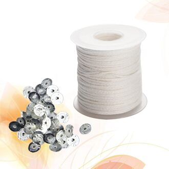 1 Roll 61 Meter Pre Gewaxt Wieken Kaars Maken Materiaal Diy Katoen Gevlochten Lont Met 300Pcs Lont Tabs