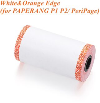 1 Roll Kleurrijke Printer Sticker Niet-klevende Thermisch Papier Direct Thermisch Papier P1/P2 57*30Mm voor Paperang/Peripage Printer wit oranje Edge