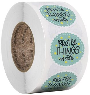 1 Roll "Mooie Dingen Binnen" Letters Print Label Afdichting Stickers Craft Per Roll Briefpapier Lijm Afdichting Bakpapier